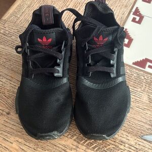 Adidas Black Shoes with Red Accents sz7